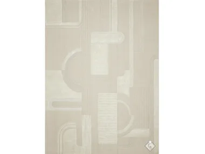 MAYER SELENITE - Rectangular wool and silk rug with geometric shapes _ Edition Bougainville